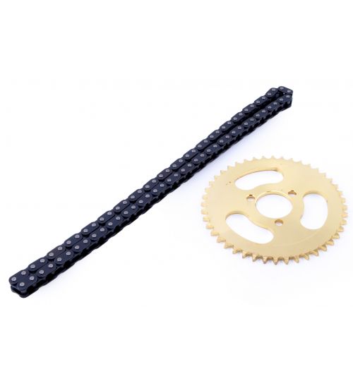 Tuning Set 44 tooth sprocket (rear) &amp; chain  - type T8F (high speed tuning), gold